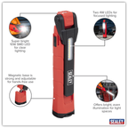 Rechargeable 360° Inspection Light 10W & 2 x 4W SMD LED - Red LED3605R