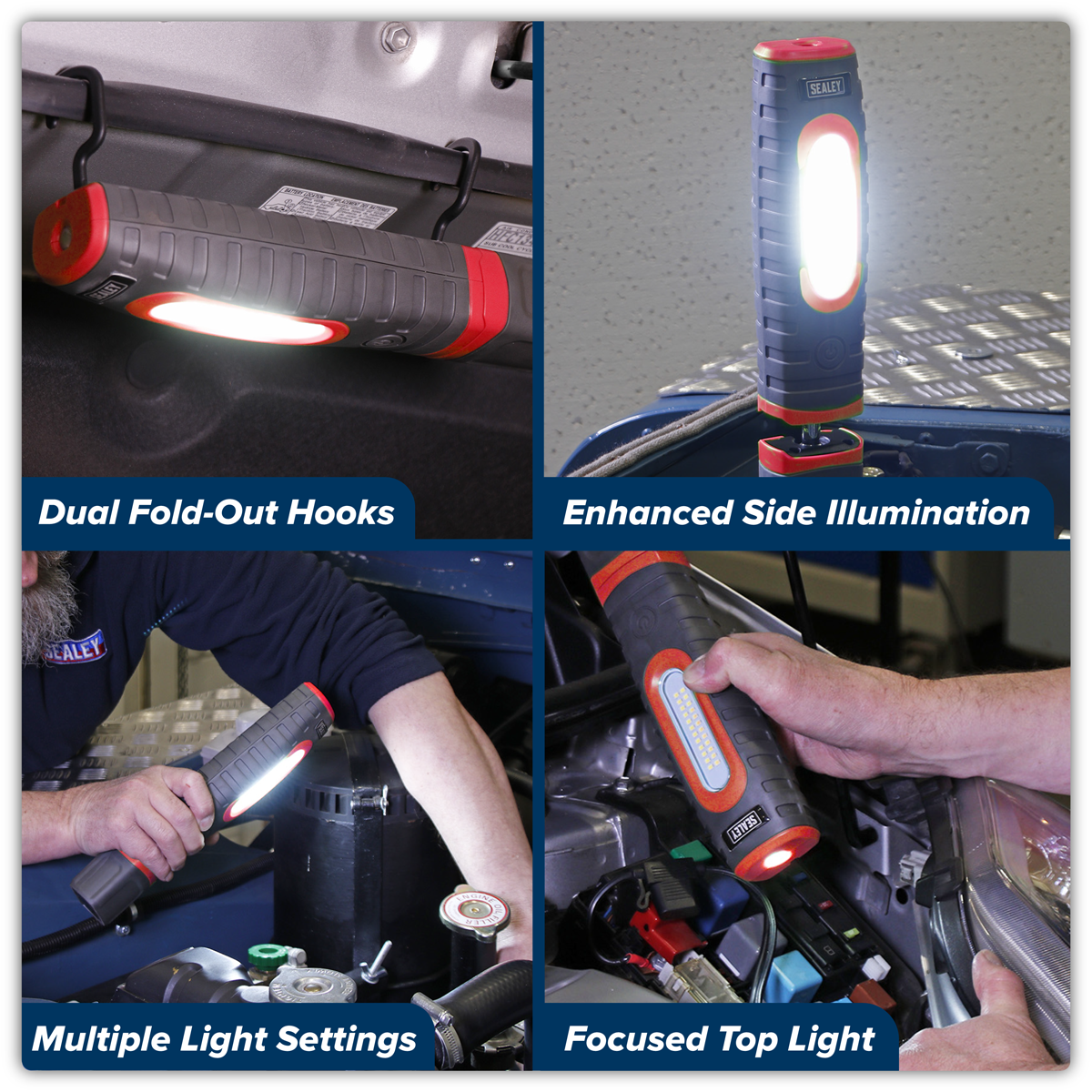 Rechargeable 360° Inspection Light 15W & 3W SMD LED - Red LED3606R