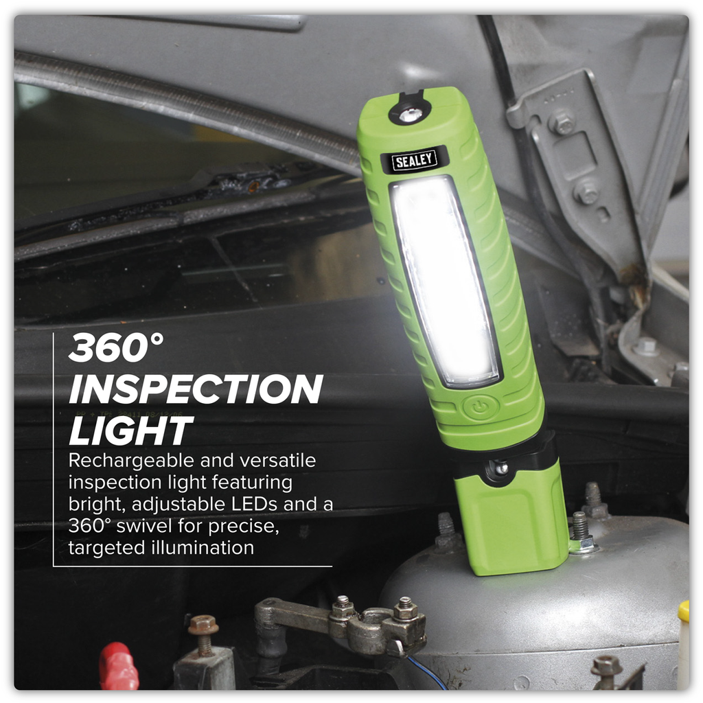 Rechargeable 360° Inspection Light 8W & 3W SMD LED - Green LED360G