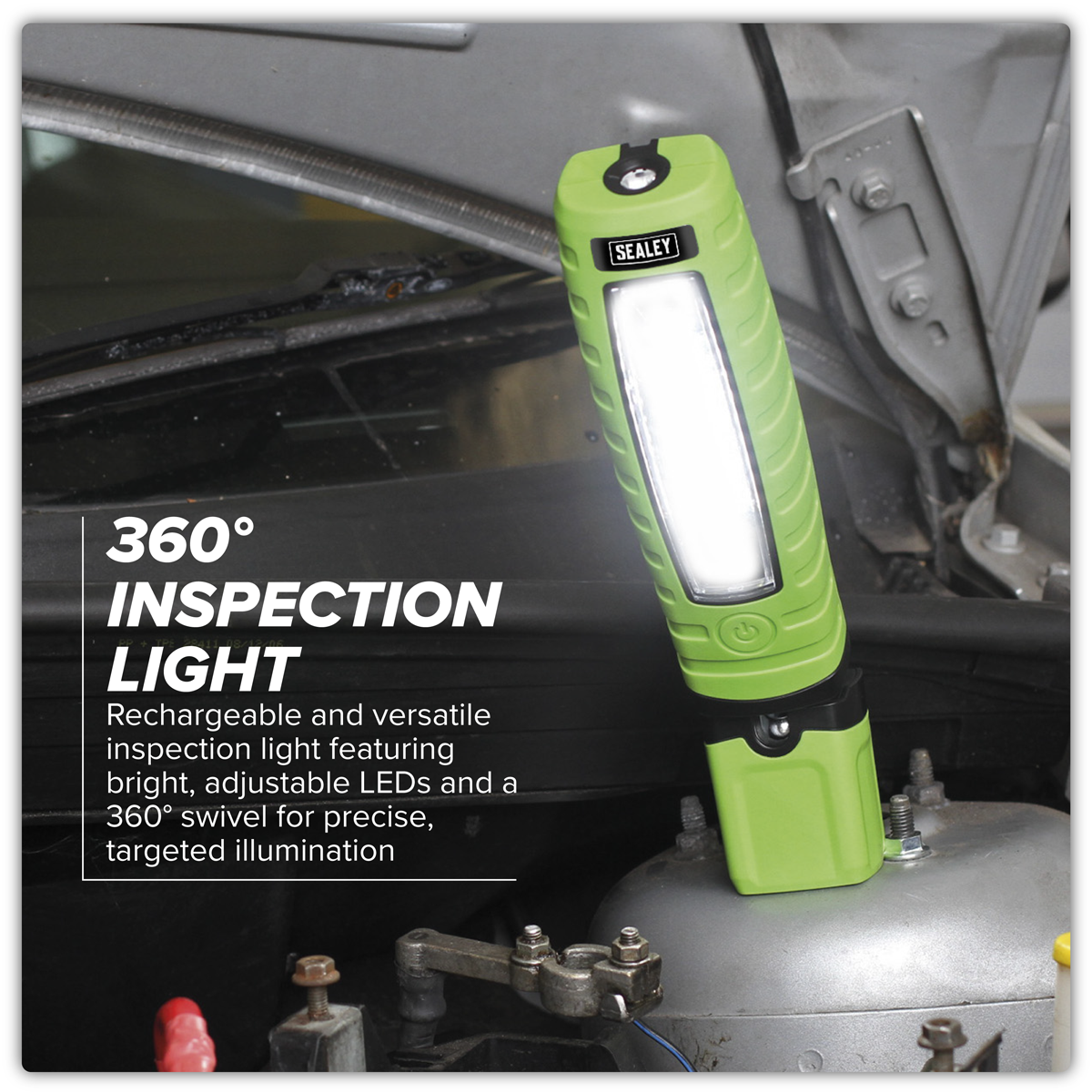 Rechargeable 360° Inspection Light 8W & 3W SMD LED - Green LED360G