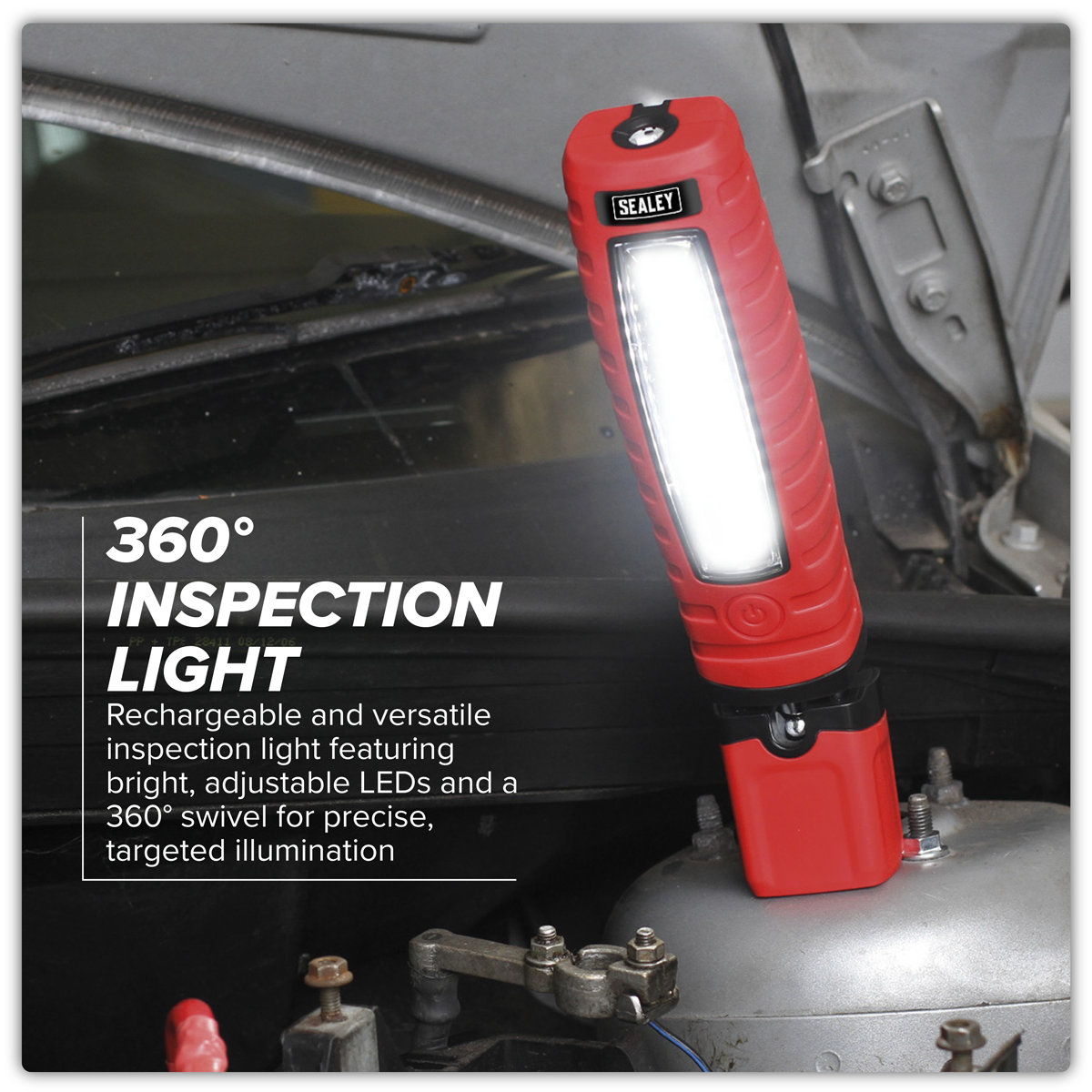 Rechargeable 360° Inspection Light 8W & 3W SMD LED - Red LED360R