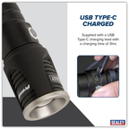 Rechargeable Aluminium Torch with Adjustable Focus 5W SMD LED LED4491