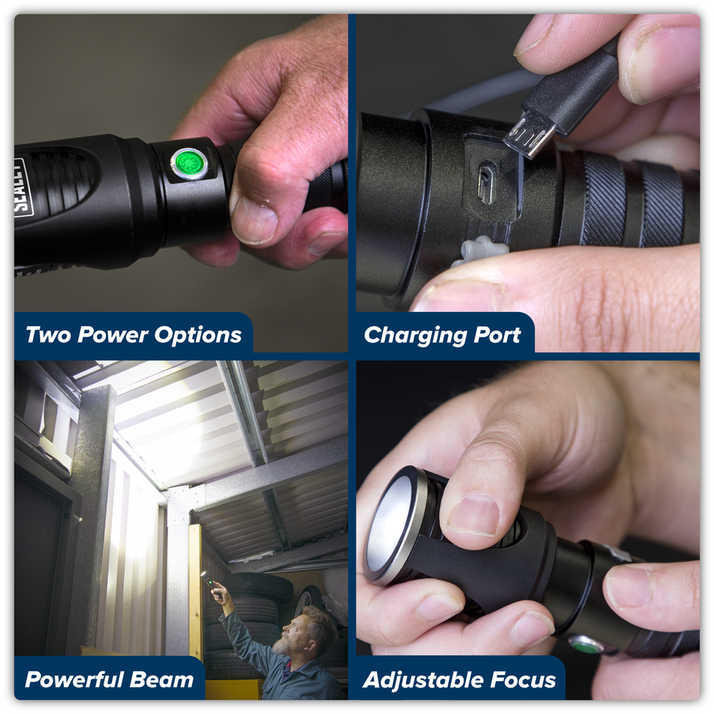 Rechargeable Aluminium Torch with Adjustable Focus 5W SMD LED LED4491