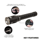 Rechargeable Aluminium Torch with Adjustable Focus 20W SMD LED LED4493