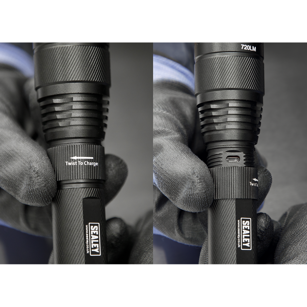 Rechargeable Aluminium Torch with Adjustable Focus 10W SMD LED LED449