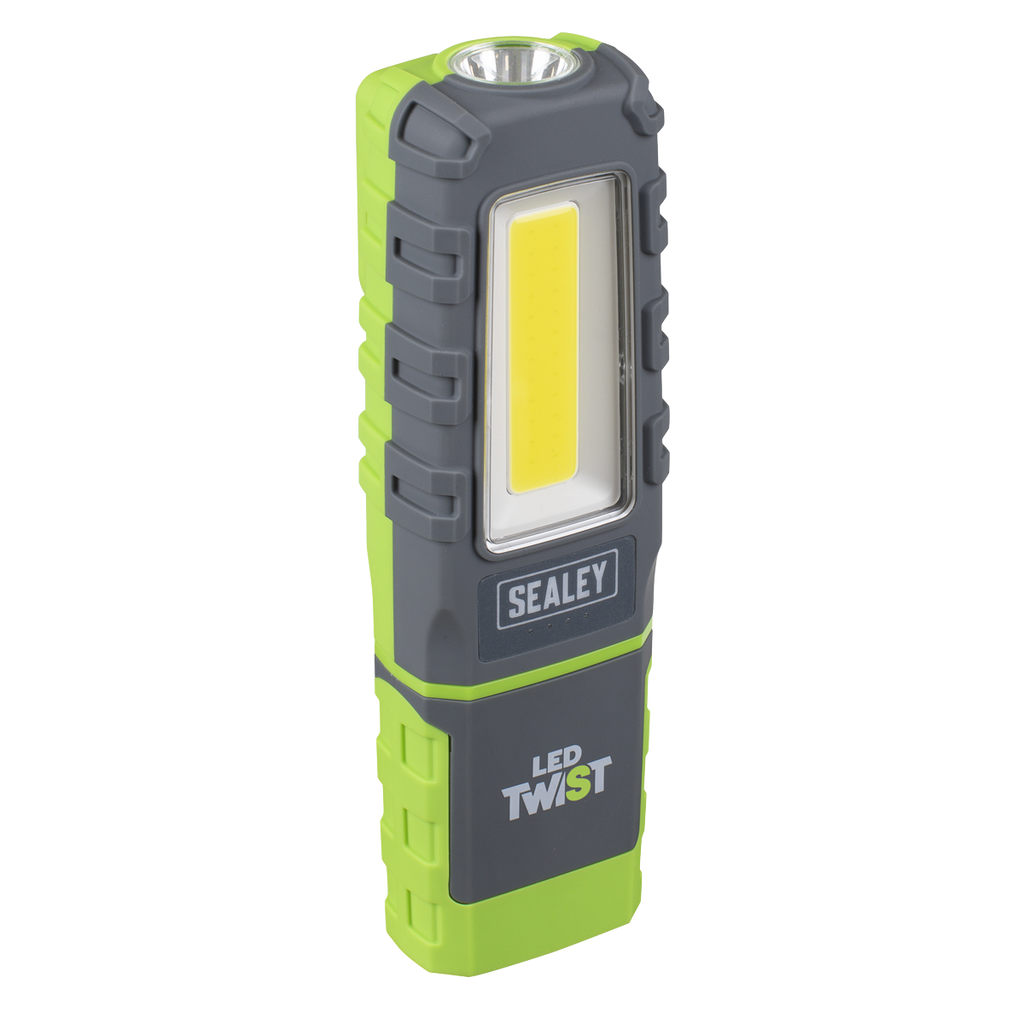 LED Twist® Rechargeable Inspection Light 5W COB & 1W SMD LED, Green - Display Box of 12 LED601GDB