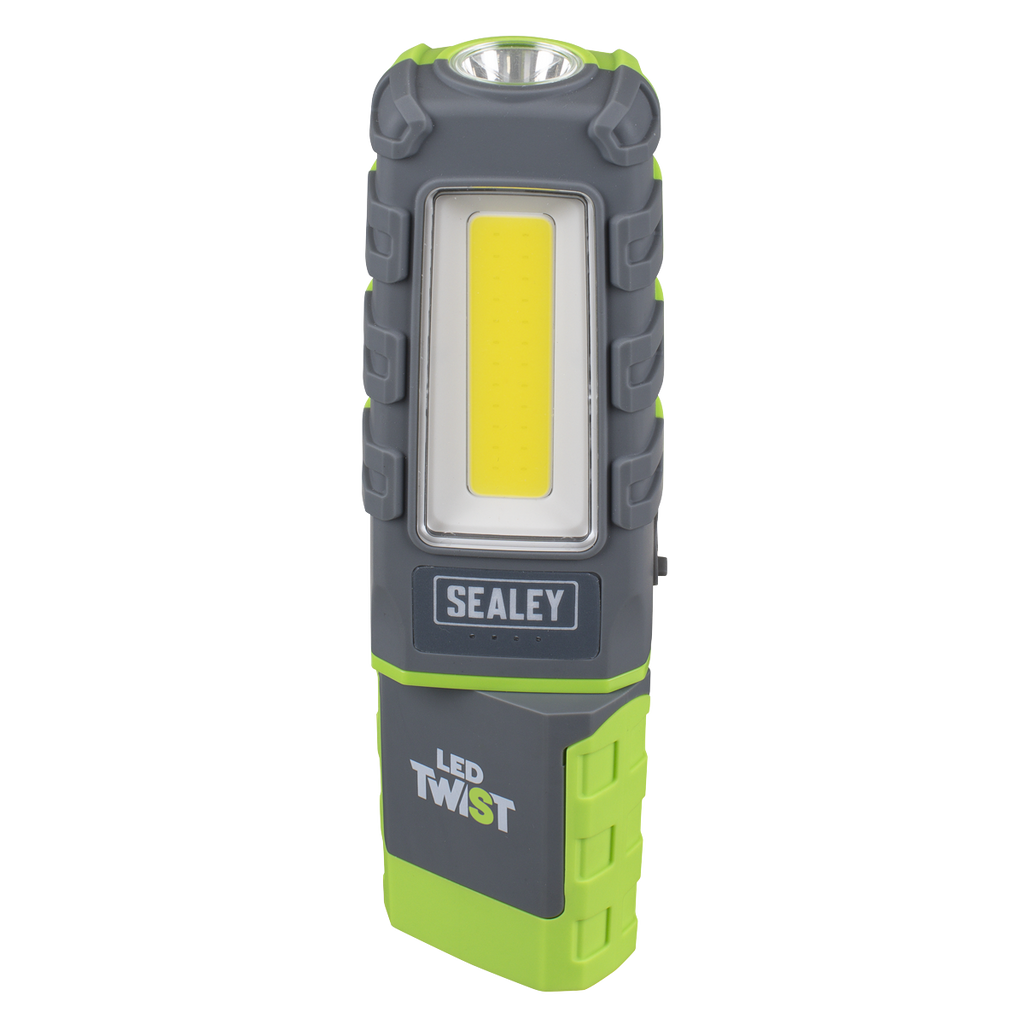 LED Twist® Rechargeable Inspection Light 5W COB & 1W SMD LED, Green - Display Box of 12 LED601GDB