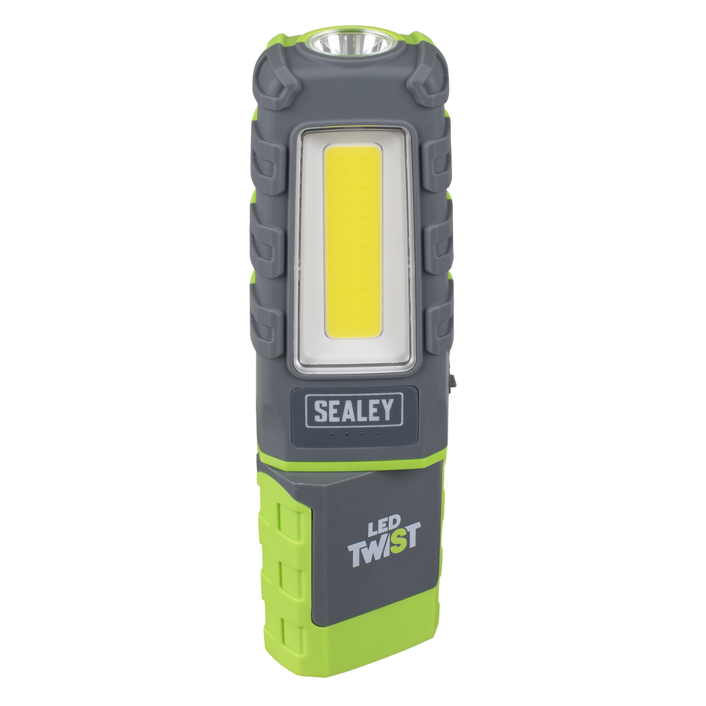 LED Twist® Rechargeable Inspection Light 5W COB & 1W SMD LED, Green - Display Box of 12 LED601GDB