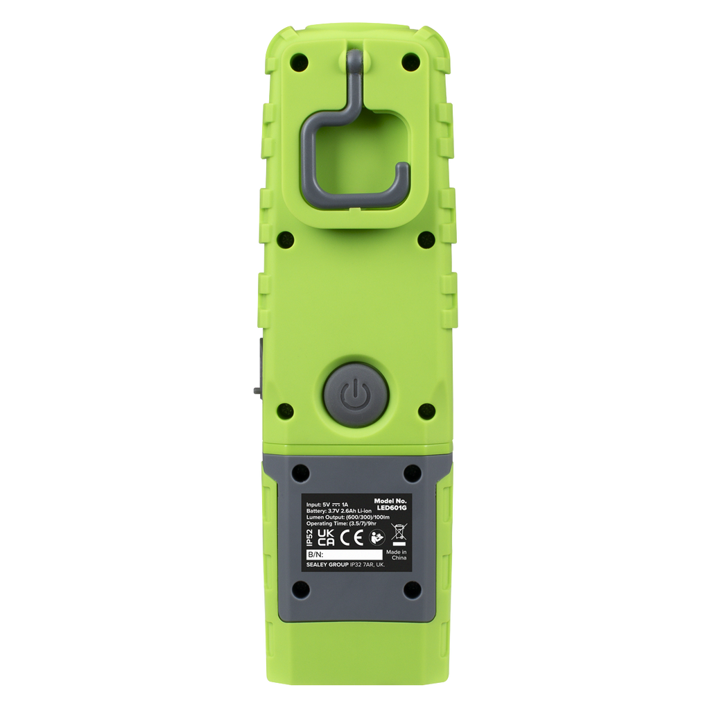 LED Twist® Rechargeable Inspection Light 5W COB & 1W SMD LED, Green - Display Box of 12 LED601GDB