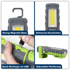 LED Twist® Rechargeable Inspection Light 5W COB & 1W SMD LED - Green LED601G