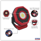 Rechargeable 360° Pocket Floodlight with Magnet 7W COB LED - Red LED700PR