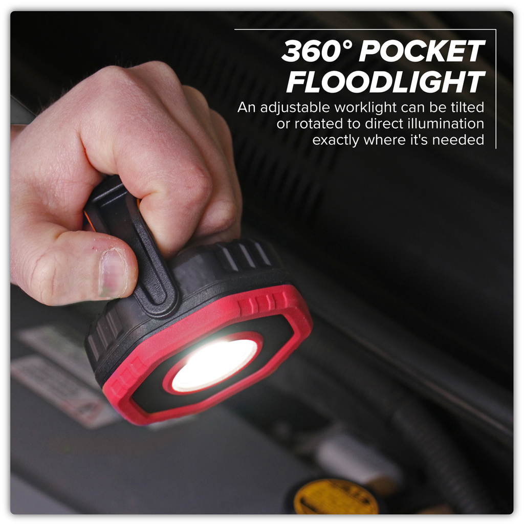 Rechargeable 360° Pocket Floodlight with Magnet 7W COB LED - Red LED700PR