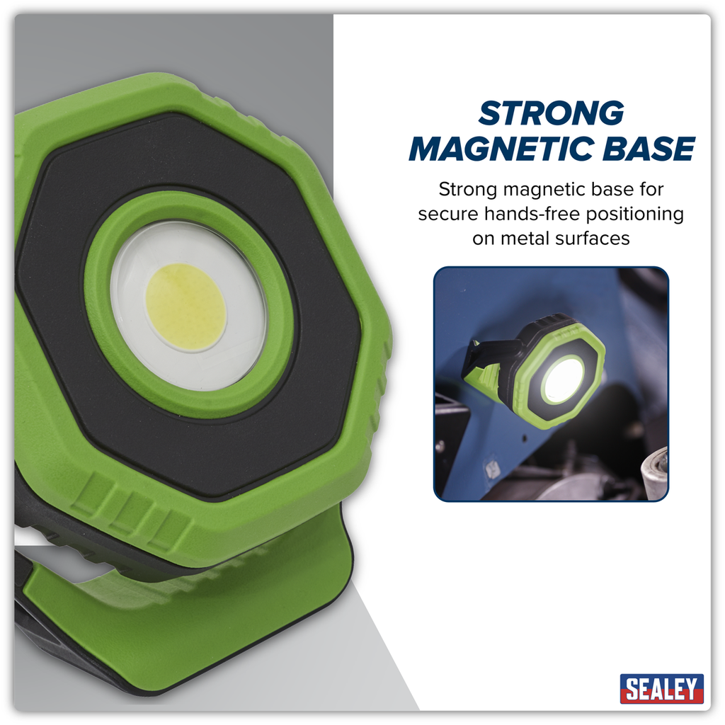 Rechargeable 360° Pocket Floodlight with Magnet 7W COB LED - Green LED700P