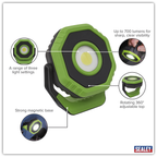 Rechargeable 360° Pocket Floodlight with Magnet 7W COB LED - Green LED700P