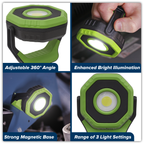Rechargeable 360° Pocket Floodlight with Magnet 7W COB LED - Green LED700P