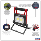 Rechargeable Solar Powered Portable Floodlight 15W COB LED LEDFL15WS