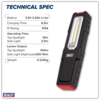 Wireless Rechargeable Inspection Light 5W COB & 1W SMD LED LEDWC04
