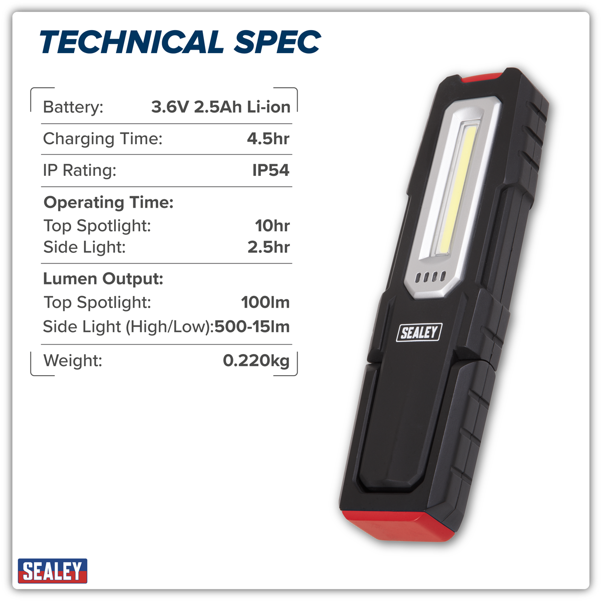 Wireless Rechargeable Inspection Light 5W COB & 1W SMD LED LEDWC04