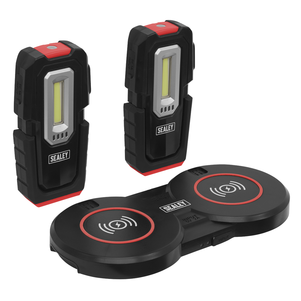 Inspection Light (x2) with Double Wireless Charging Base 3W COB & 1W SMD LED LEDWCBCOMBO3