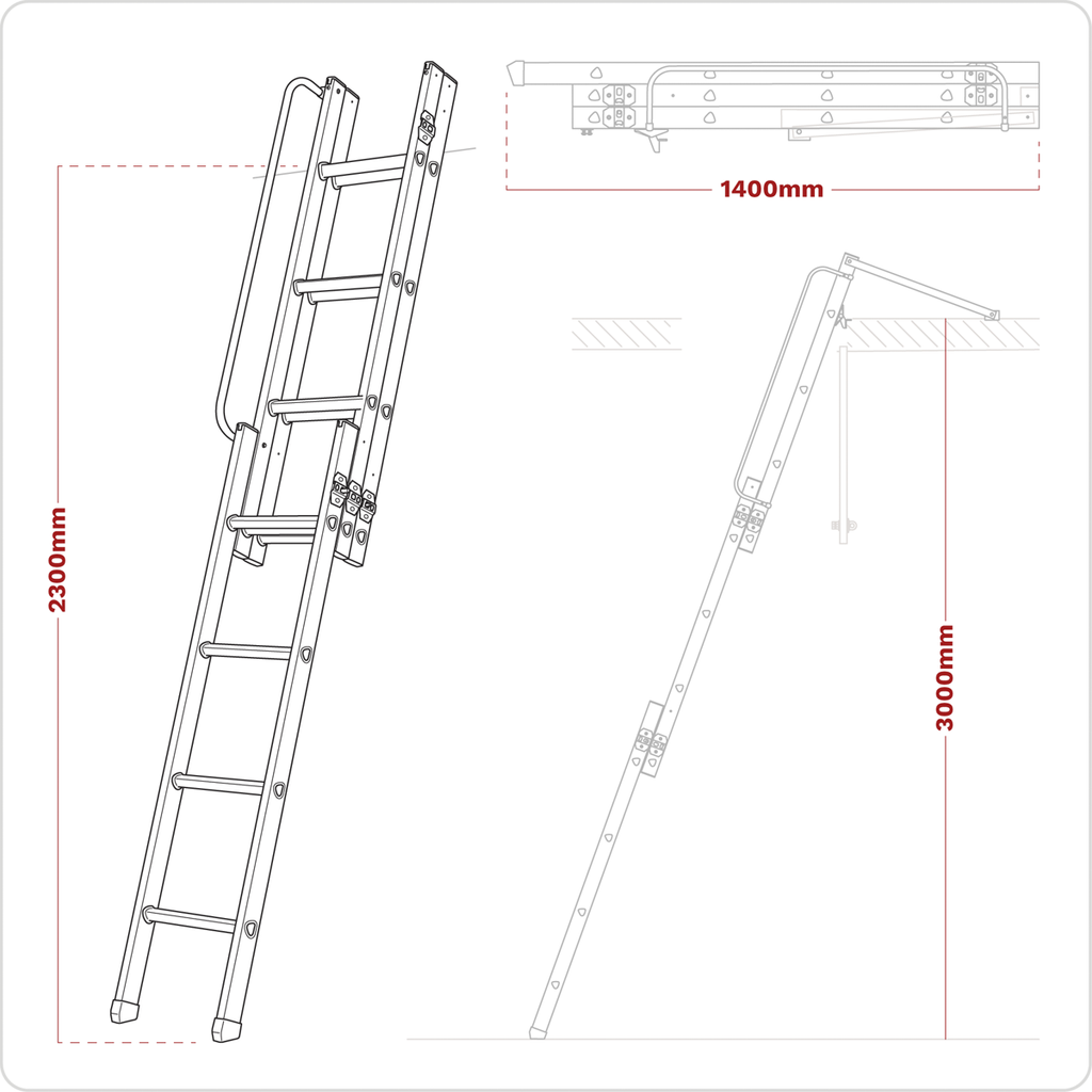 3-Section Loft Ladder - EN 14975 LFT03