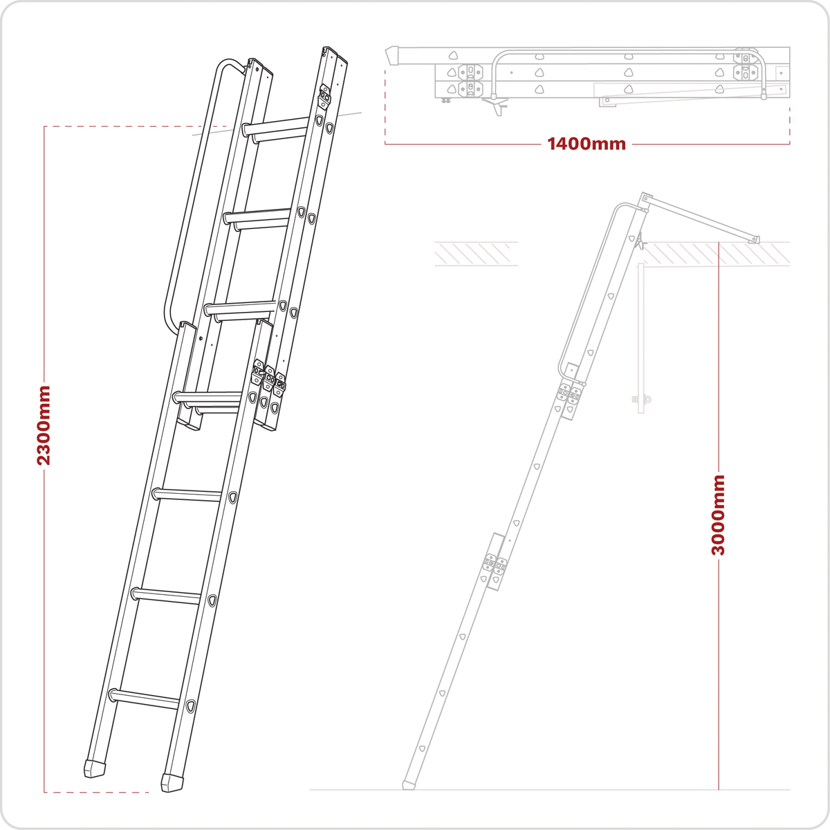 3-Section Loft Ladder - EN 14975 LFT03