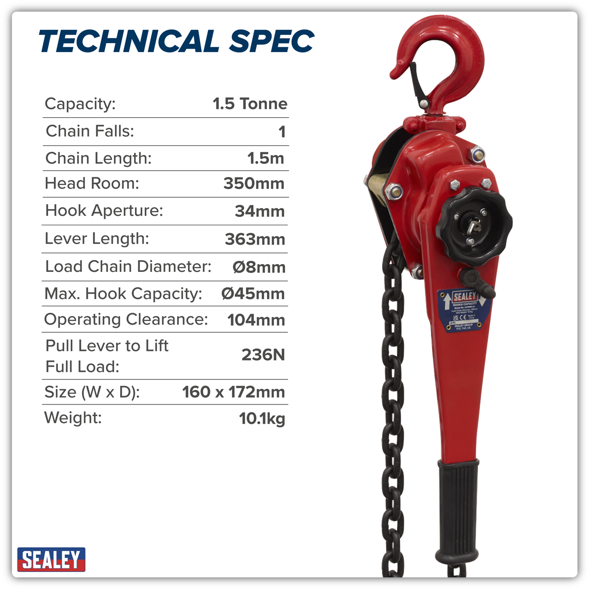 Steel Lever Hoist 1500kg LH1500