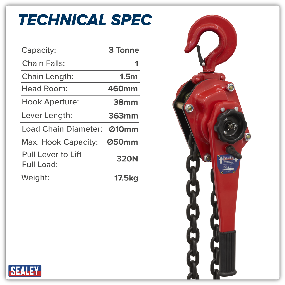 Steel Lever Hoist 3000kg LH3000