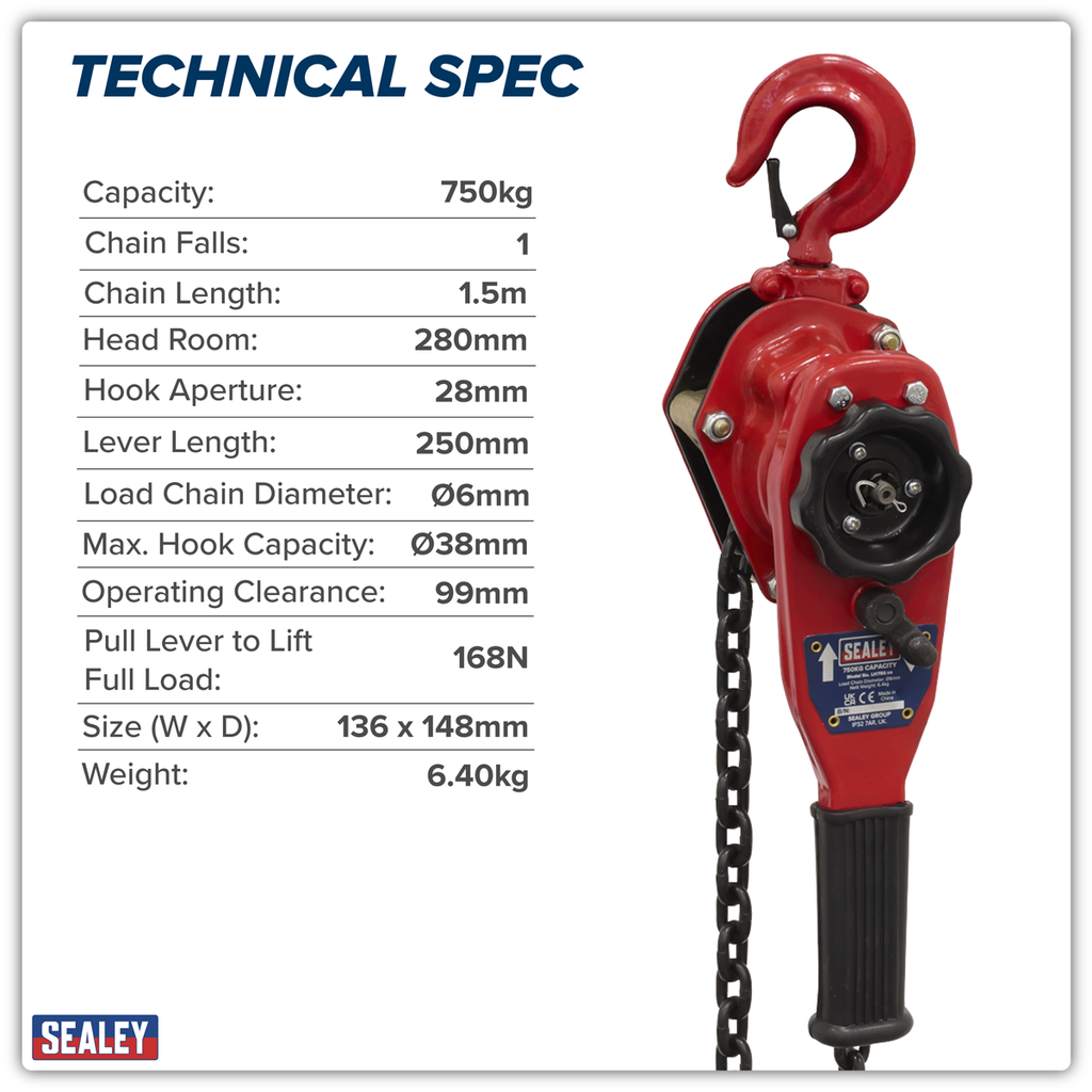 Steel Lever Hoist 750kg LH750