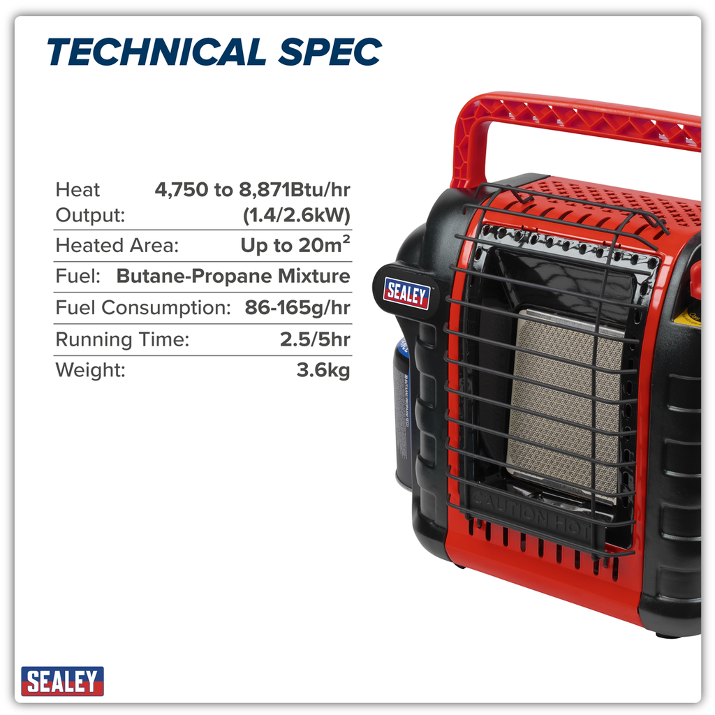 Portable Propane Heater 8,871Btu/hr LP12