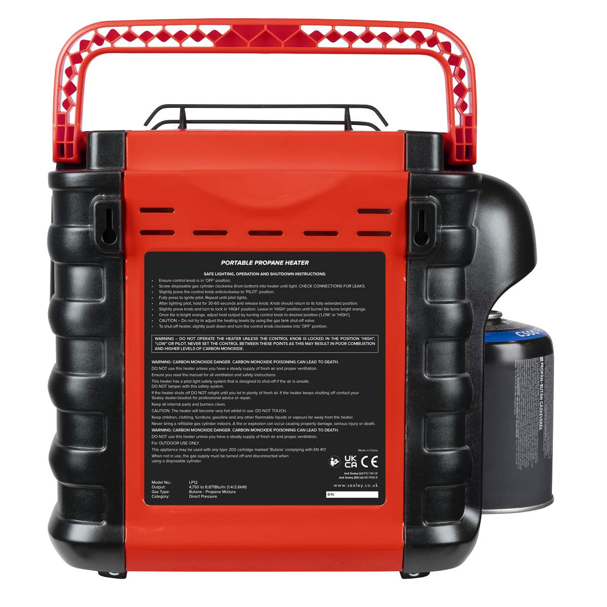 Portable Propane Heater 8,871Btu/hr LP12