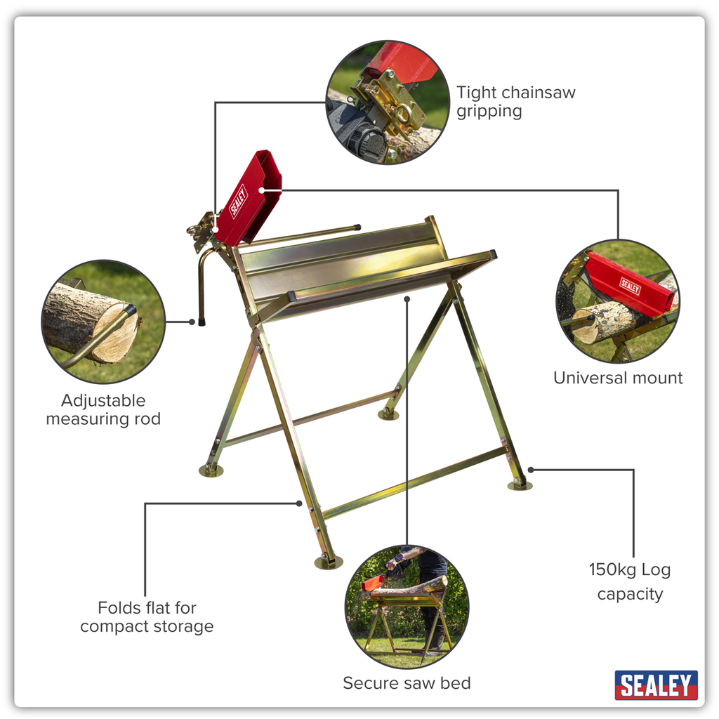 Heavy-Duty Sawhorse with Chainsaw Holder LSH150HD