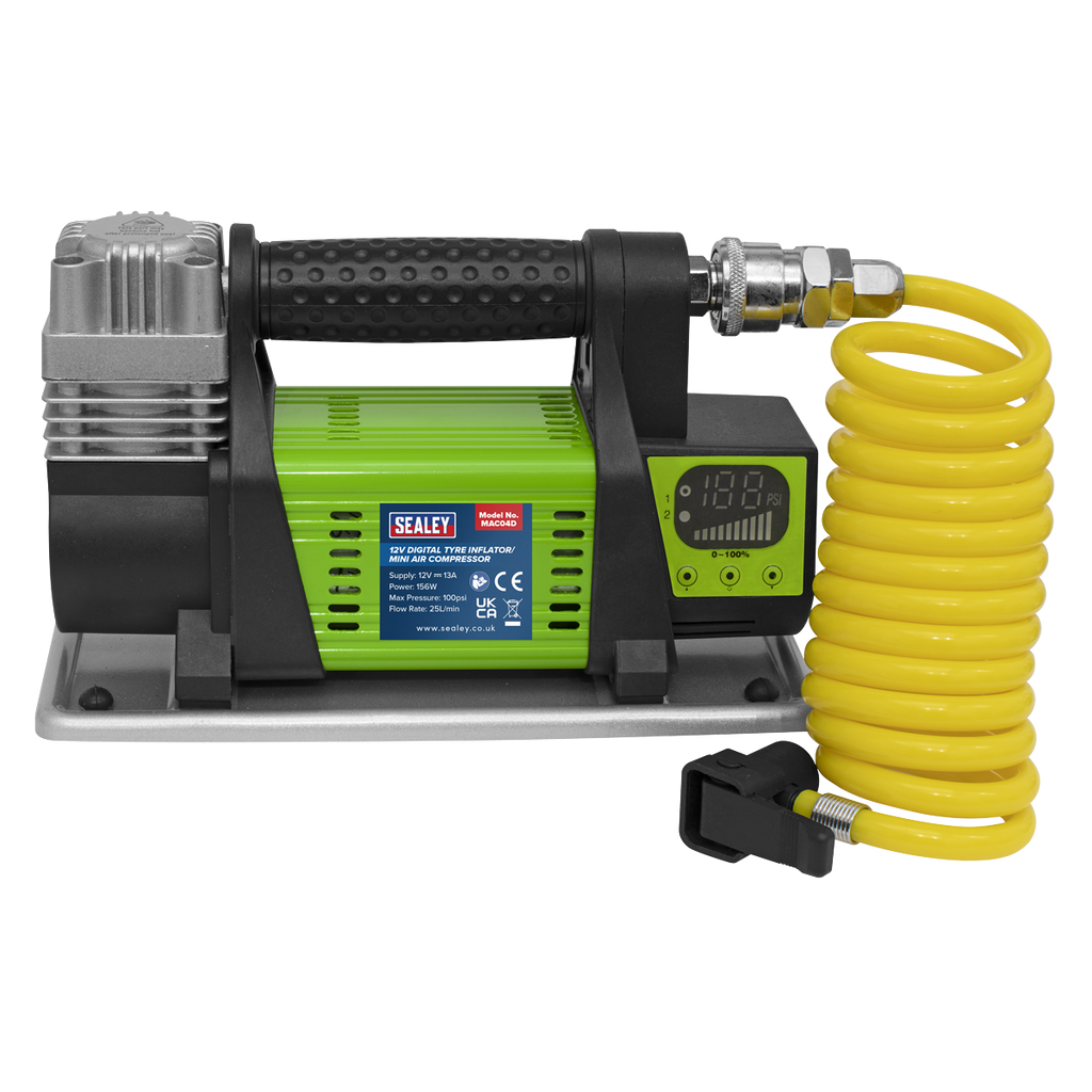 Digital Tyre Inflator/Mini Air Compressor 12V MAC04D