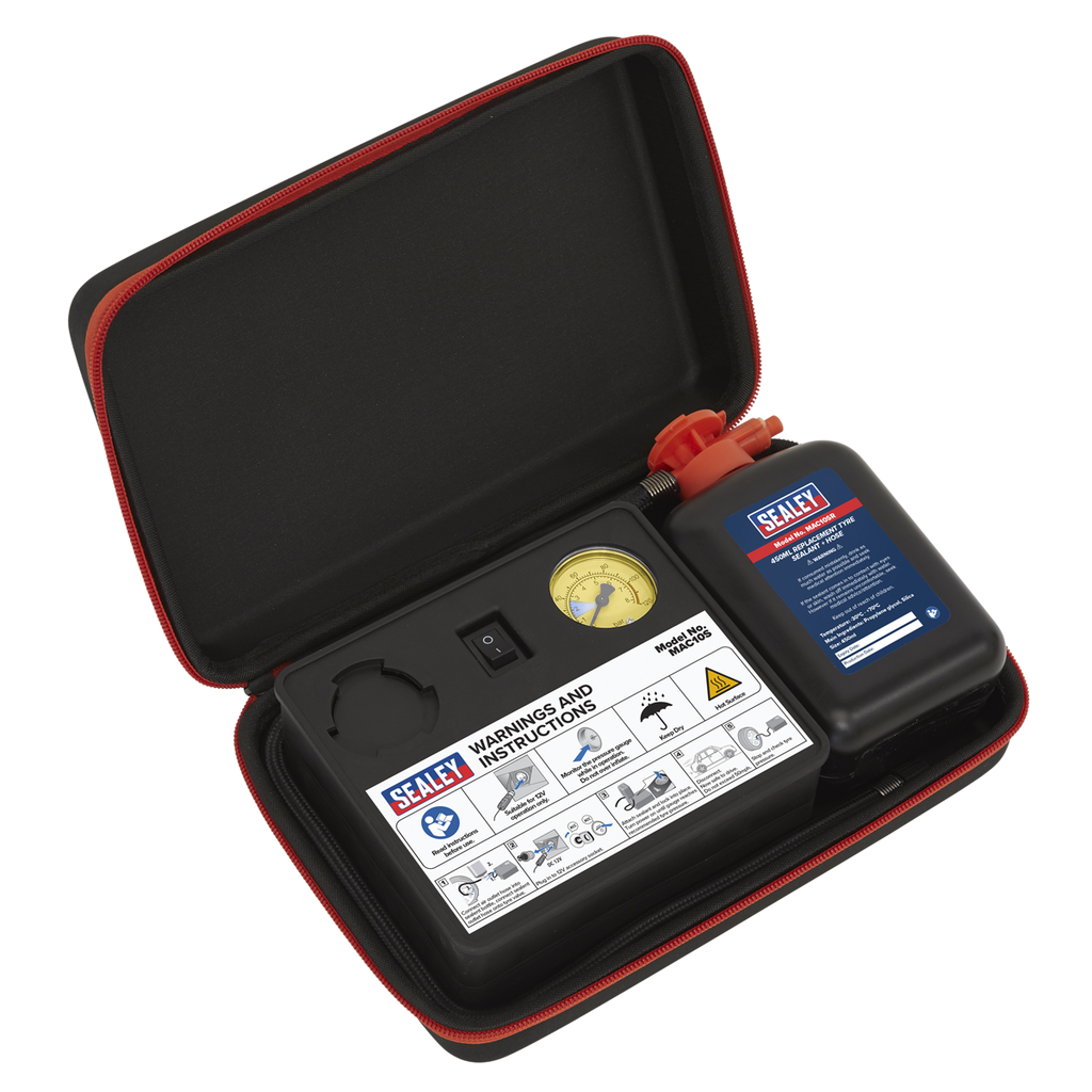 Tyre Inflator & Emergency Puncture Sealant Kit 12V MAC10S