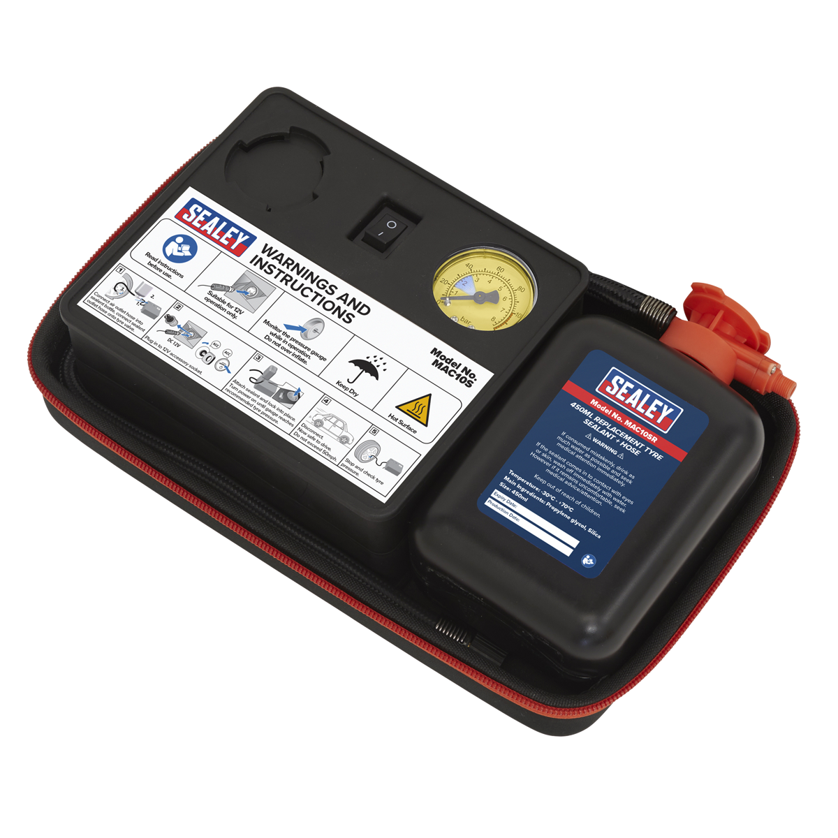 Tyre Inflator & Emergency Puncture Sealant Kit 12V MAC10S