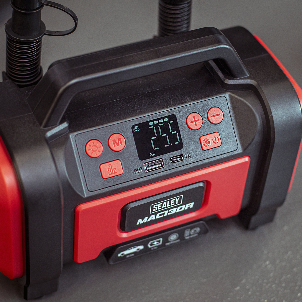 Rechargeable Tyre Inflator & High Volume Air Pump 12V MAC13DR
