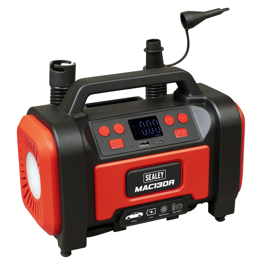 Rechargeable Tyre Inflator & High Volume Air Pump 12V MAC13DR