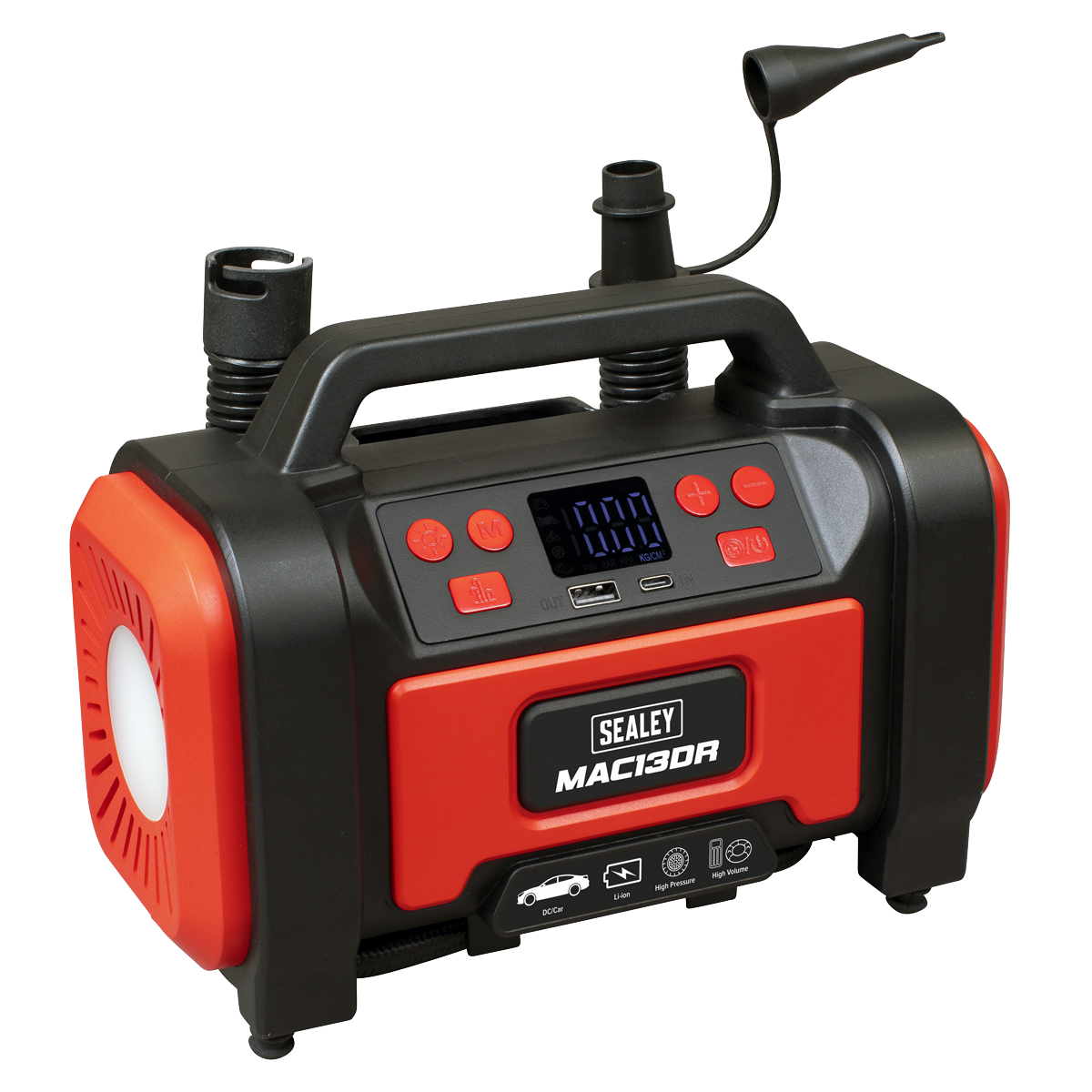 Rechargeable Tyre Inflator & High Volume Air Pump 12V MAC13DR