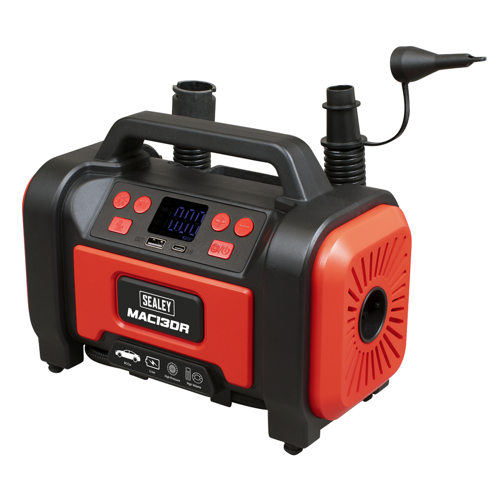 Rechargeable Tyre Inflator & High Volume Air Pump 12V MAC13DR