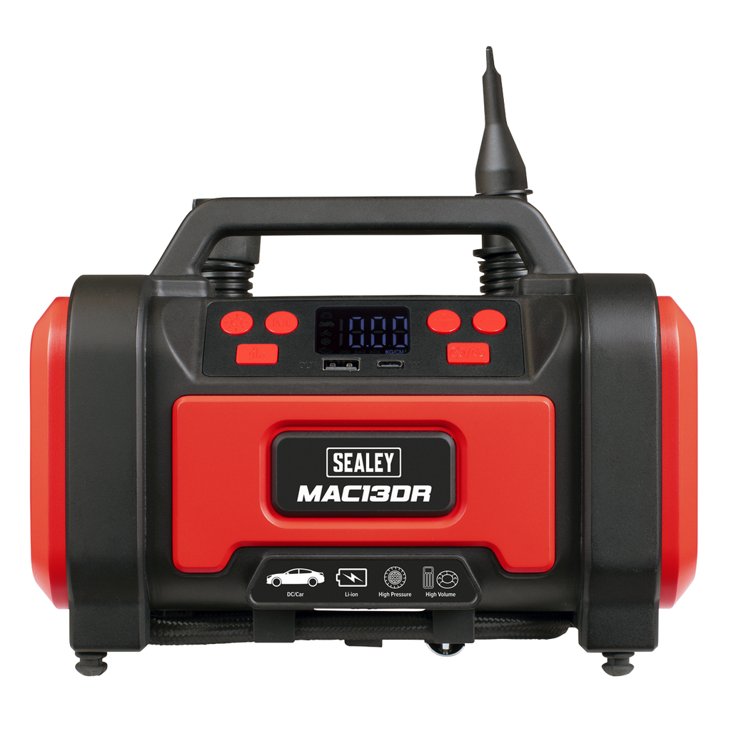 Rechargeable Tyre Inflator & High Volume Air Pump 12V MAC13DR