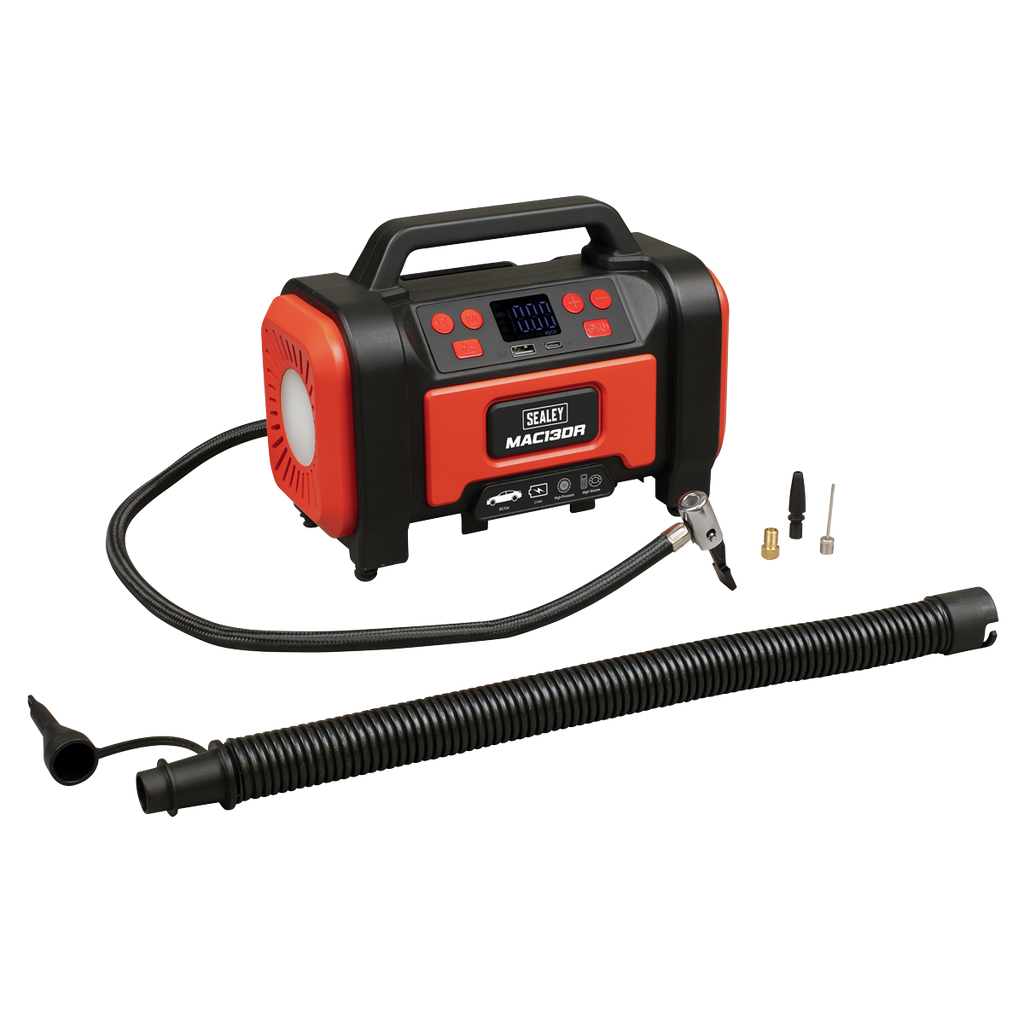 Rechargeable Tyre Inflator & High Volume Air Pump 12V MAC13DR