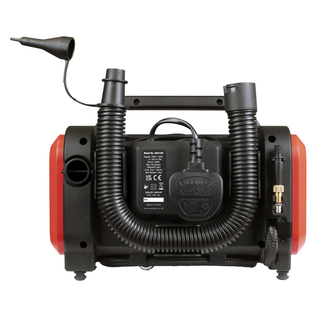 Tyre Inflator & High Volume Air Pump 12V/230V AC MAC13D