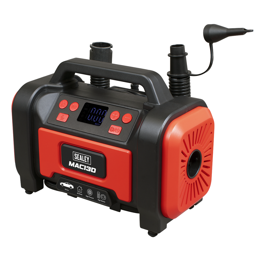 Tyre Inflator & High Volume Air Pump 12V/230V AC MAC13D