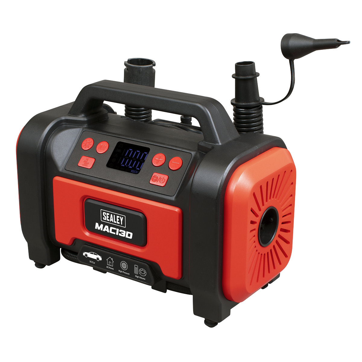 Tyre Inflator & High Volume Air Pump 12V/230V AC MAC13D