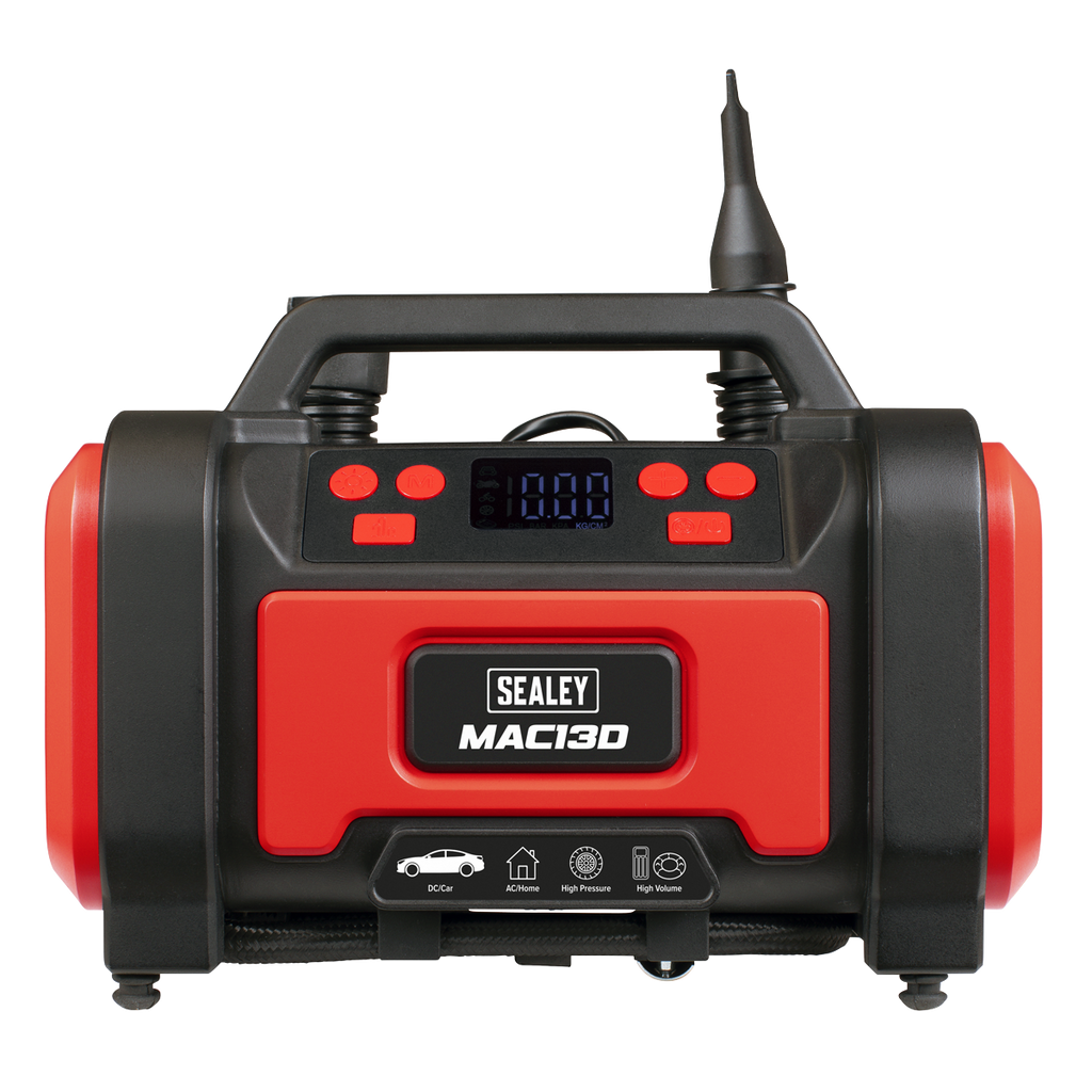 Tyre Inflator & High Volume Air Pump 12V/230V AC MAC13D