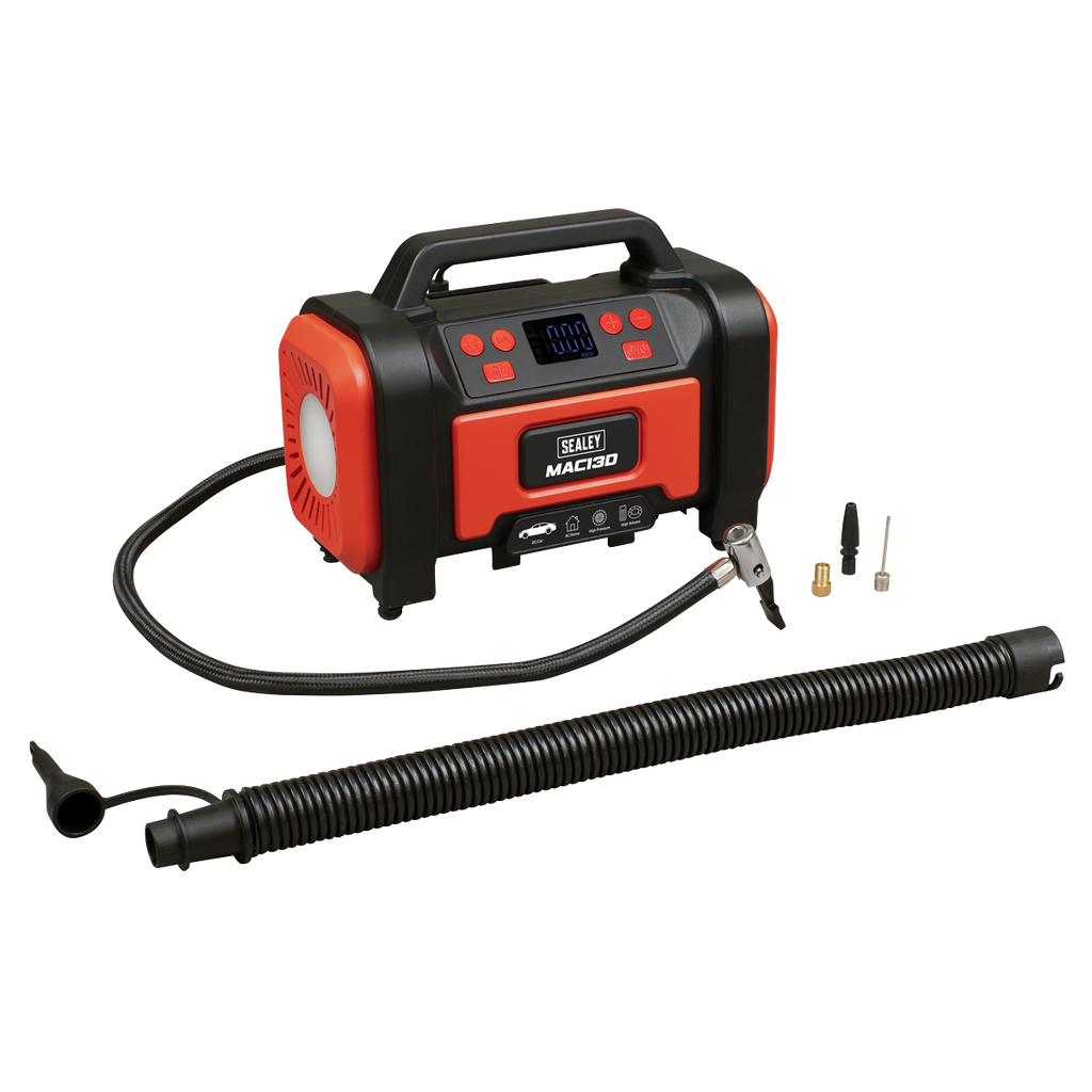 Tyre Inflator & High Volume Air Pump 12V/230V AC MAC13D