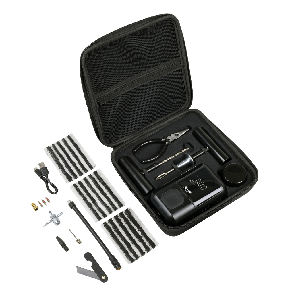 Rechargeable Tyre Inflator & Temporary Puncture Repair Kit MAC24