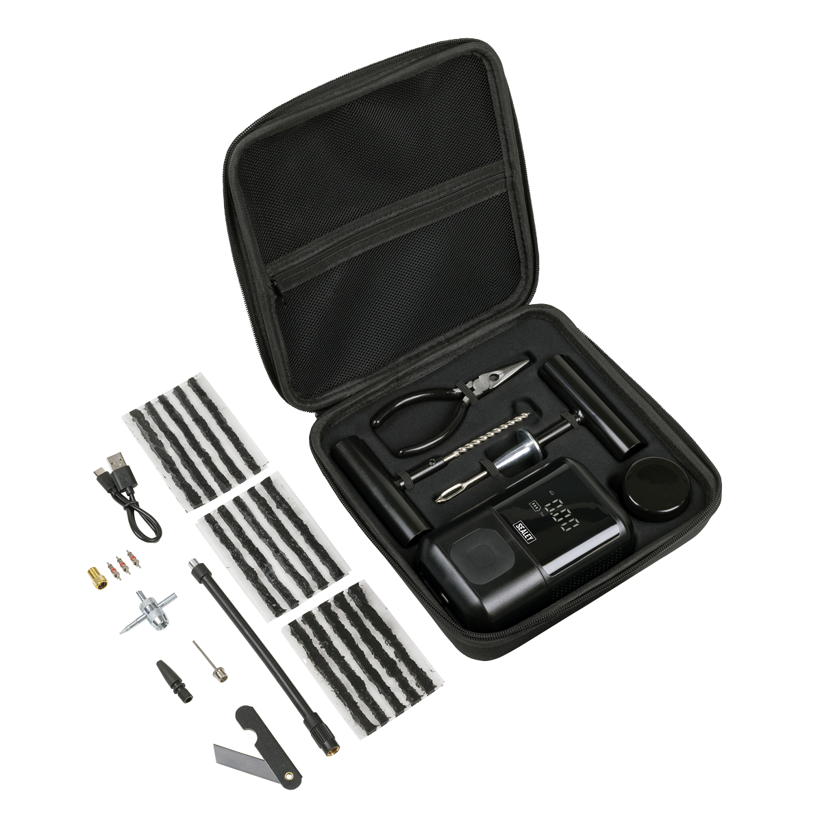 Rechargeable Tyre Inflator & Temporary Puncture Repair Kit MAC24