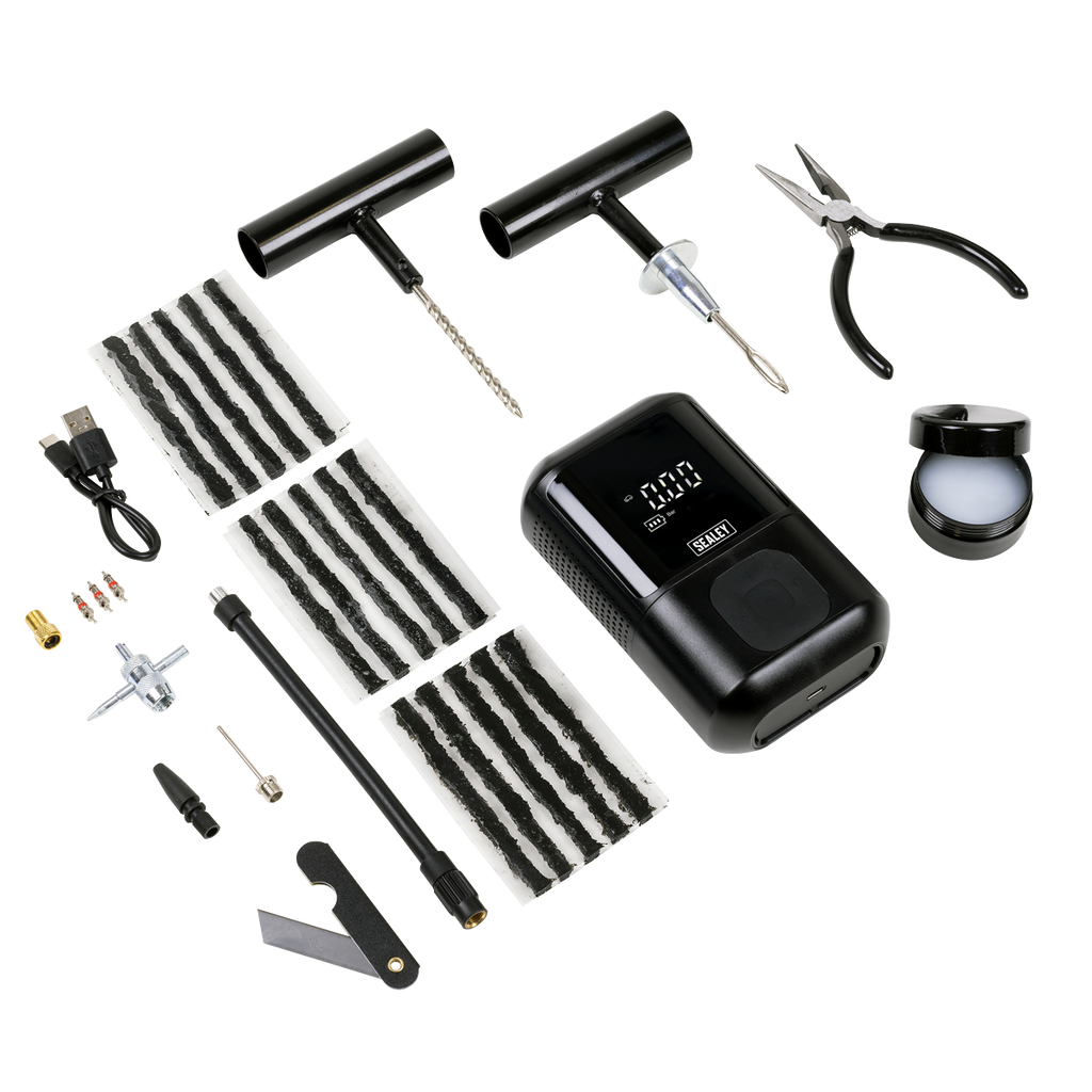 Rechargeable Tyre Inflator & Temporary Puncture Repair Kit MAC24