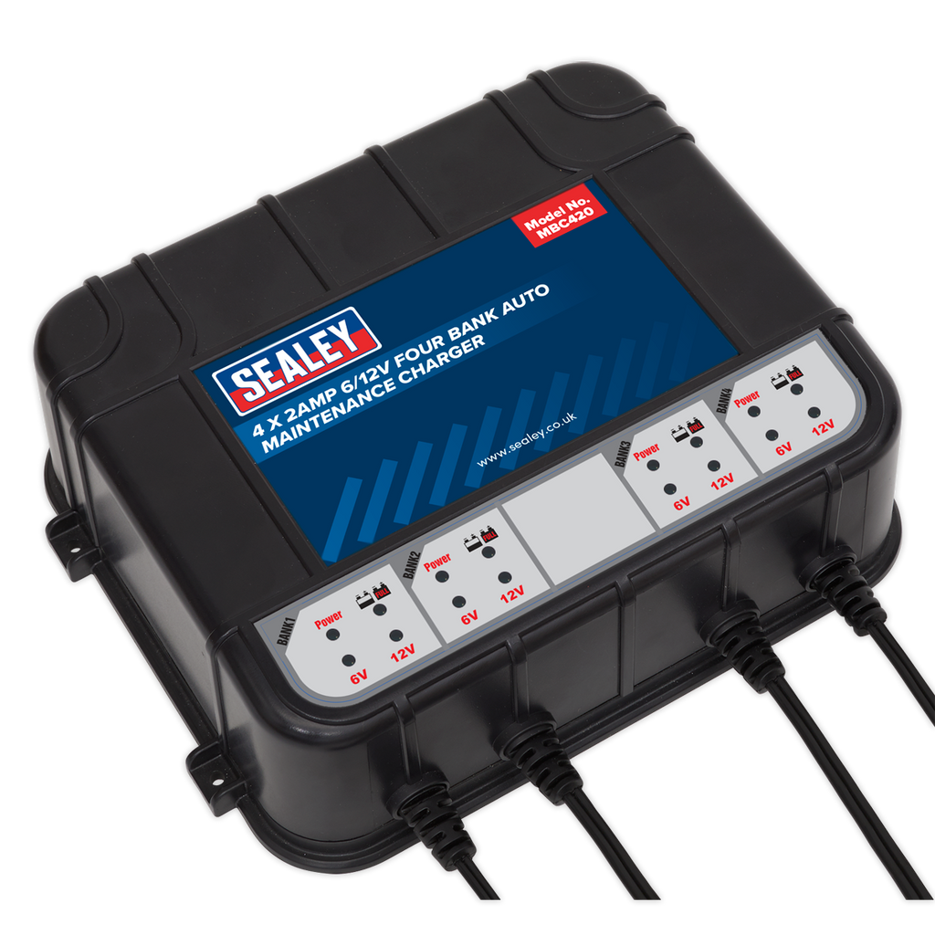 6/12V 4 Bank Auto Maintenance Charger 8A (4 x 2A) MBC420
