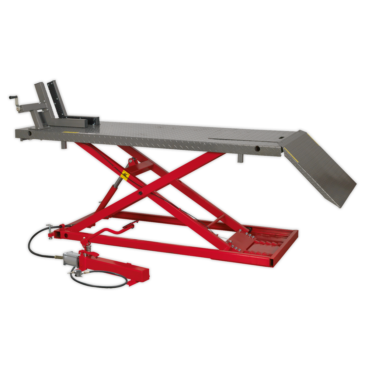 Heavy-Duty Air/Hydraulic Motorcycle Lift 680kg Capacity MC680A